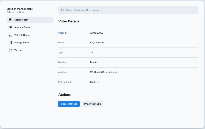 Voter Management Dashboard
